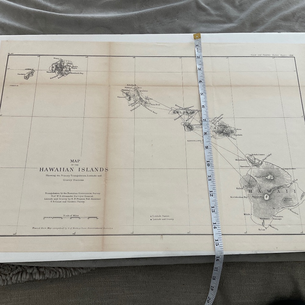 Map of the Hawaiian Islands, Coast and Geodetic Survey Report.  1888